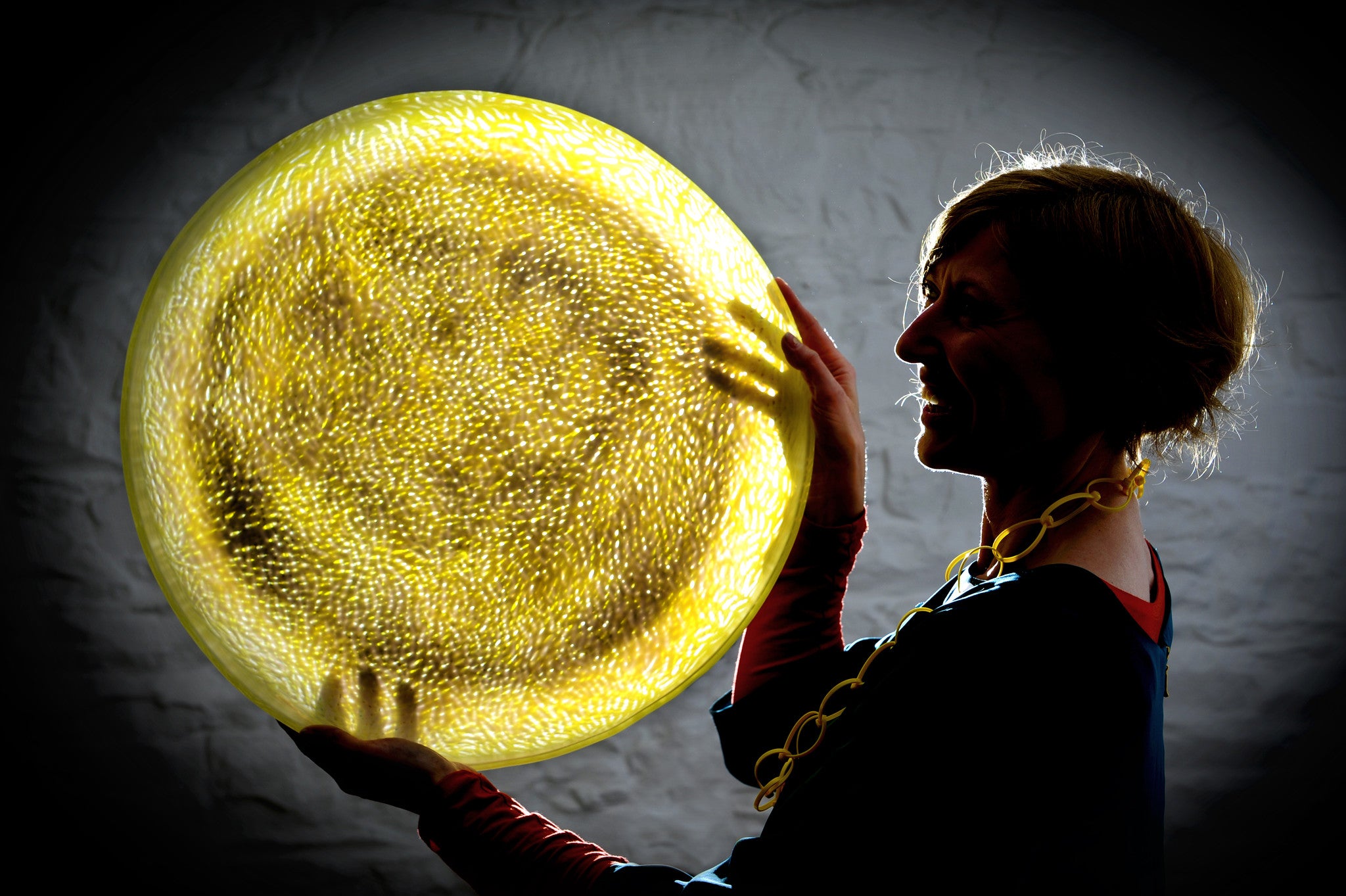 Amanda Simmons by Colin Hattersley for Spring Fling Open Studios with large glass platter